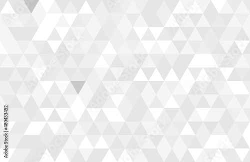 Abstract white and gray Triangular mosaic pattern texture background.