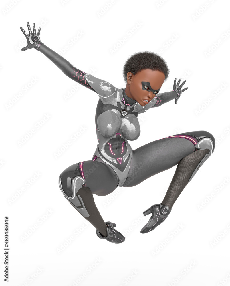 super girl is jumping like a spider on action super girl is jumping like a spider on action