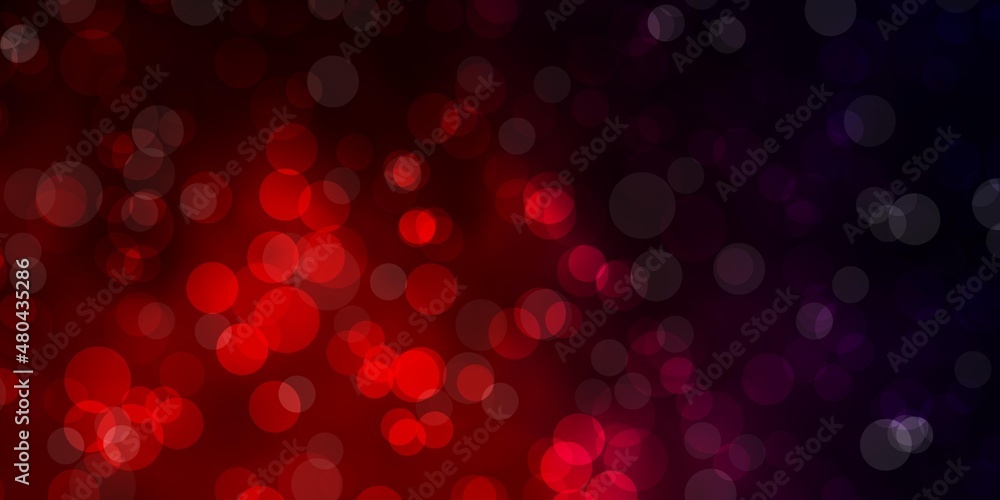 Dark Blue, Red vector background with bubbles. Dark Blue, Red vector background with bubbles.