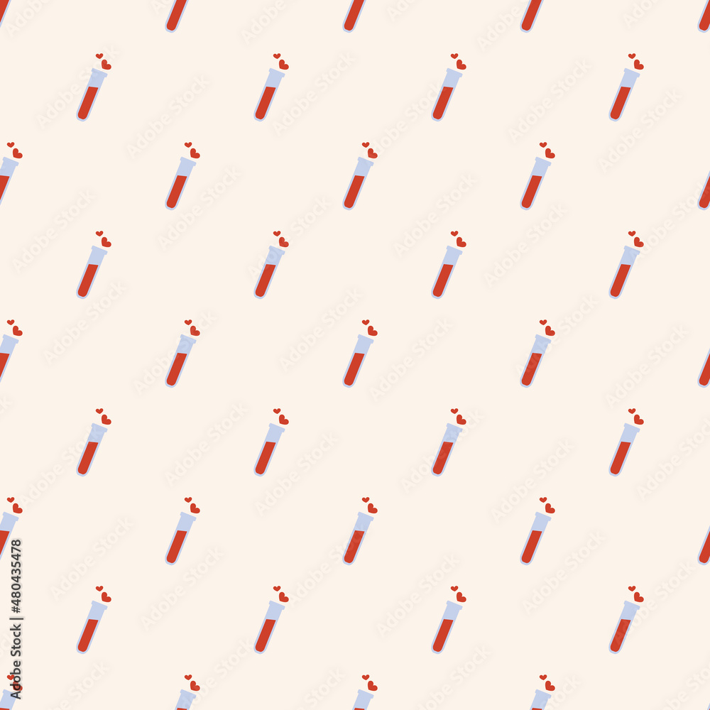 Vector red magic love elixir and potion seamless pattern on white background Vector red magic love elixir and potion seamless pattern on white background