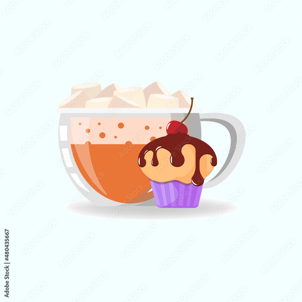 Vector illustration of Good morning with coffee