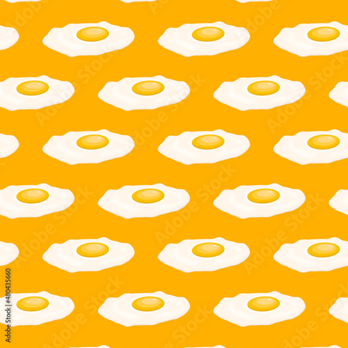Background of crashed eggs fried concept food illustration template