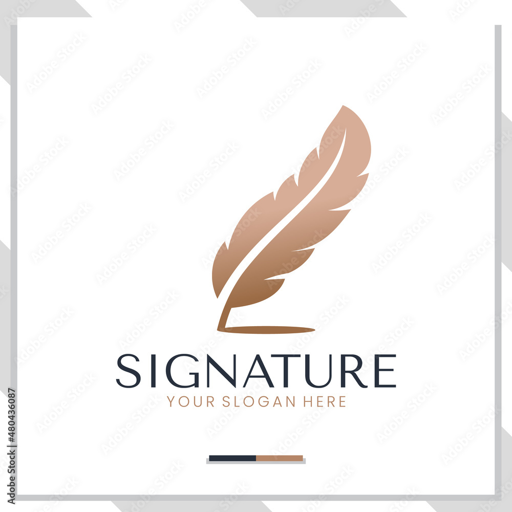 feather pen signature ,logo design inspiration
