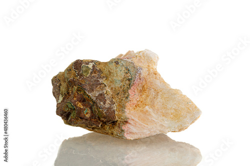 macro mineral stone Chalcedony on a white background