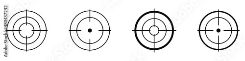 Aim icon. Target icon. Shooting mark. Aiming vector sign. Target goal icon, focus marketing aim.