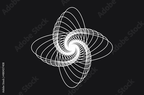 Abstract Spirograph spiral curve propeller. Vector illustration.