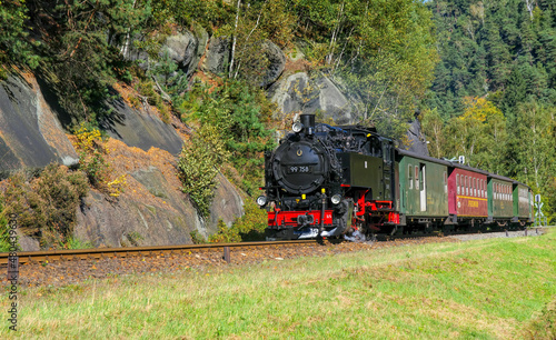 Zittauer Schmalspurbahn, alte Dampflock - old steam locomotive near Zittau