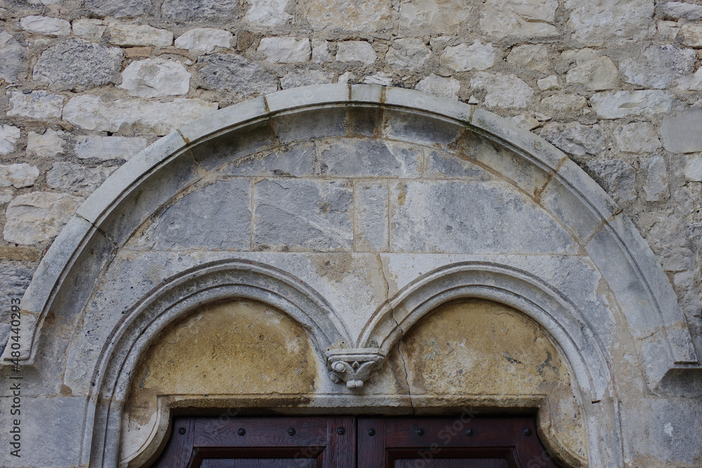 Manoppello - Abruzzo - Abbey of Santa Maria d'Arabona - External lunettes of the balconies and windows