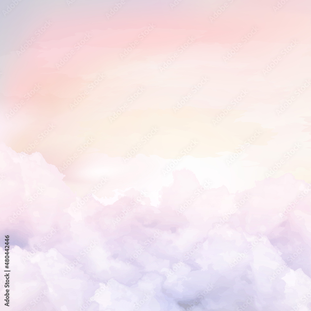 Sugar cotton pink clouds vector design background Sugar cotton pink clouds vector design background