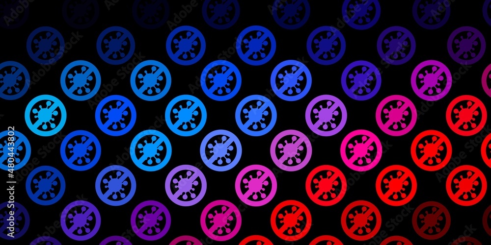 Dark Blue, Red vector template with flu signs. Dark Blue, Red vector template with flu signs.