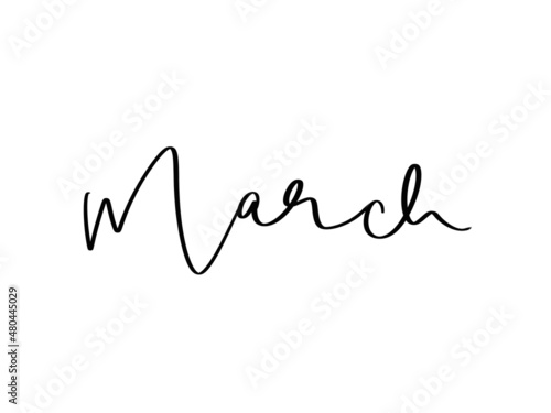 March hand lettering calendar