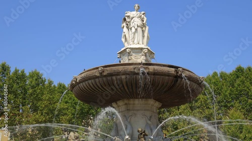 Fontaine de la Rotonde, an historic fountain located on the Place de la Rotonde, at the bottom of the Cours Mirabeau in the centre of Aix-en-Provence