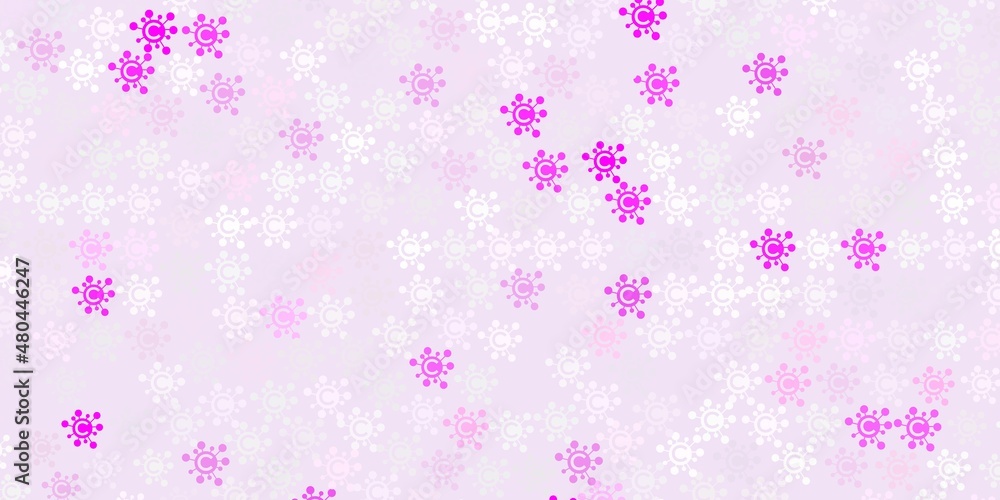Light Purple, Pink vector texture with disease symbols. Light Purple, Pink vector texture with disease symbols.
