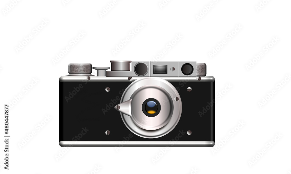A picture of a classic old retro camera with multiple adjustment dials. 