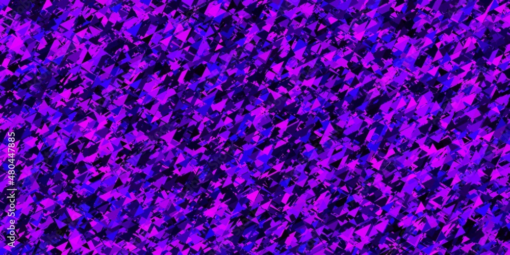 Dark purple, pink vector pattern with polygonal shapes.