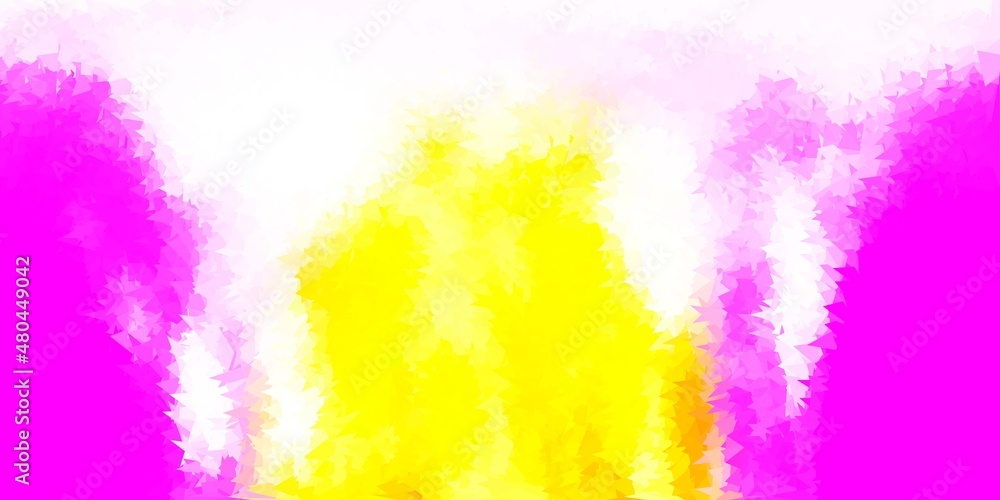 Light pink, yellow vector polygonal backdrop.