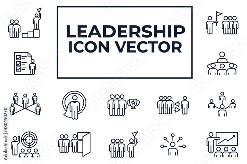 Set of leadership icon. Business people, human resources office management pack symbol template for graphic and web design collection logo vector illustration