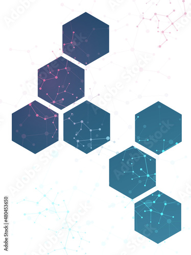 Abstract technology background vector image. Molecular structure background.	