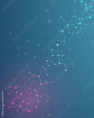 Abstract technology background vector image. Molecular structure background.	