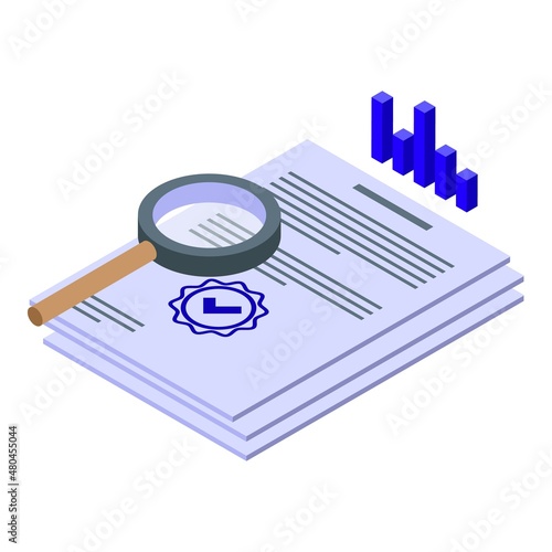 Regulation paper icon isometric vector. Rule trade