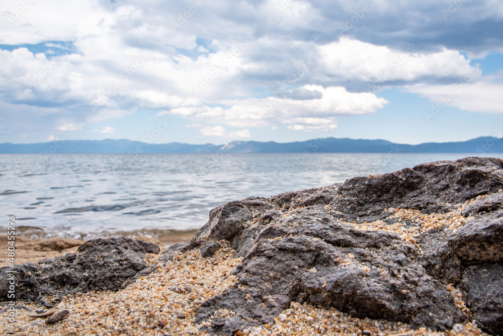Beach at Lake Tahoe in Northern California on a Sunny Summer Day Beach at Lake Tahoe in Northern California on a Sunny Summer Day