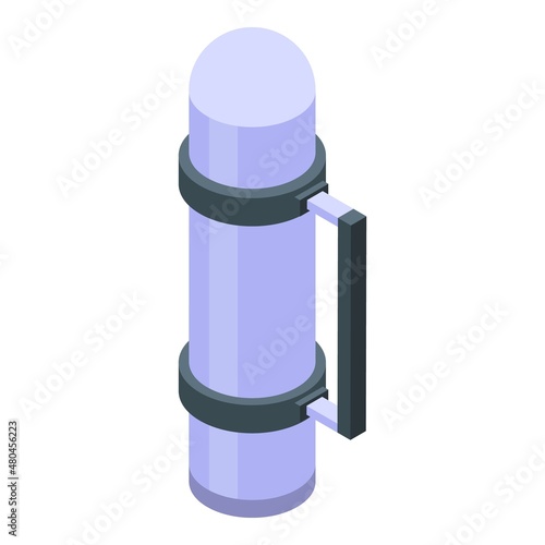 Thermos bottle icon isometric vector. Thermo flask