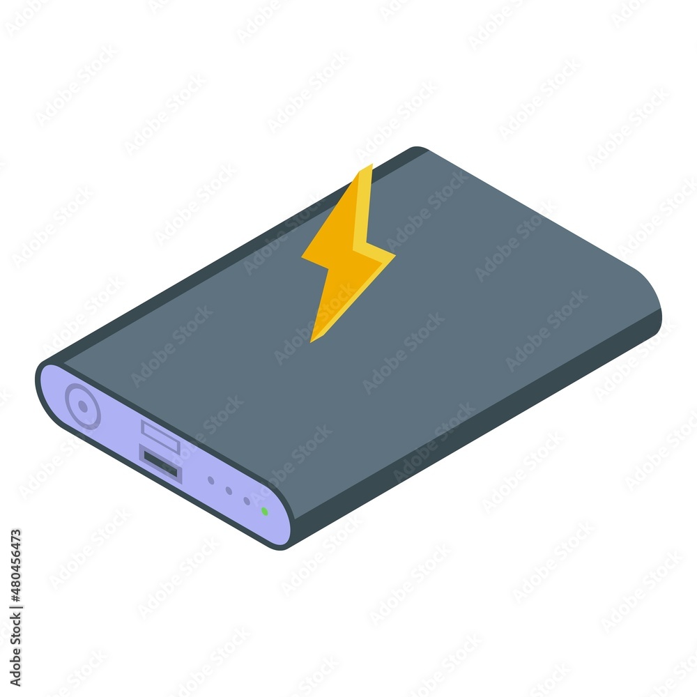Power bank icon isometric vector. Phone battery Power bank icon isometric vector. Phone battery
