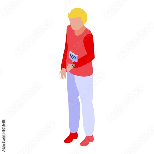 Runner icon isometric vector. Run man