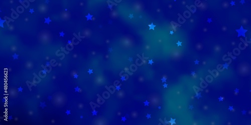 Light BLUE vector background with colorful stars. Colorful illustration in abstract style with gradient stars. Pattern for new year ad, booklets.