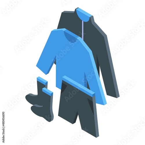 Runner clothes icon isometric vector. View shirt