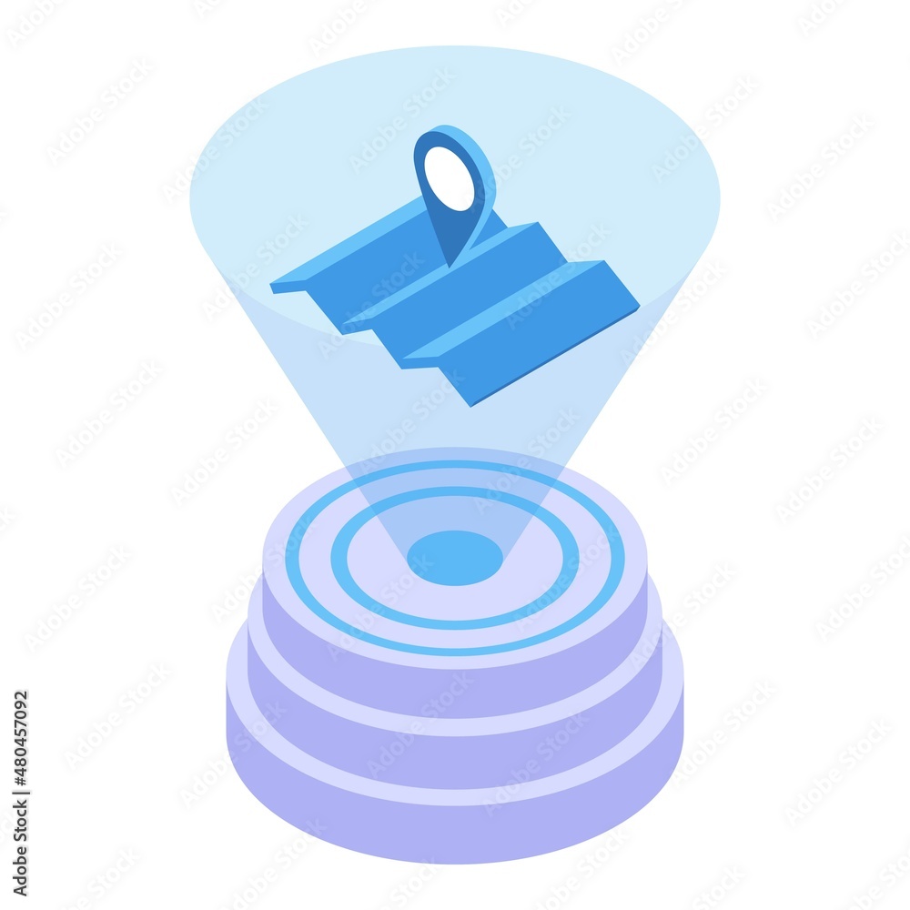 Fototapeta premium Map hologram icon isometric vector. Digital projection