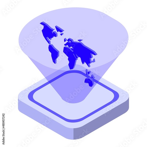 Global hologram icon isometric vector. Earth projection