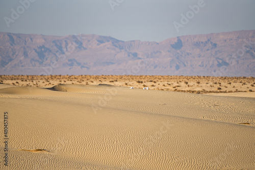 Rally in Tunisian desert. View of the desert in western Tunisia   beginning of the Sahara.