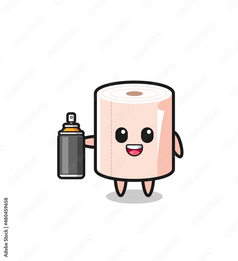 the cute tissue roll as a graffiti bomber the cute tissue roll as a graffiti bomber