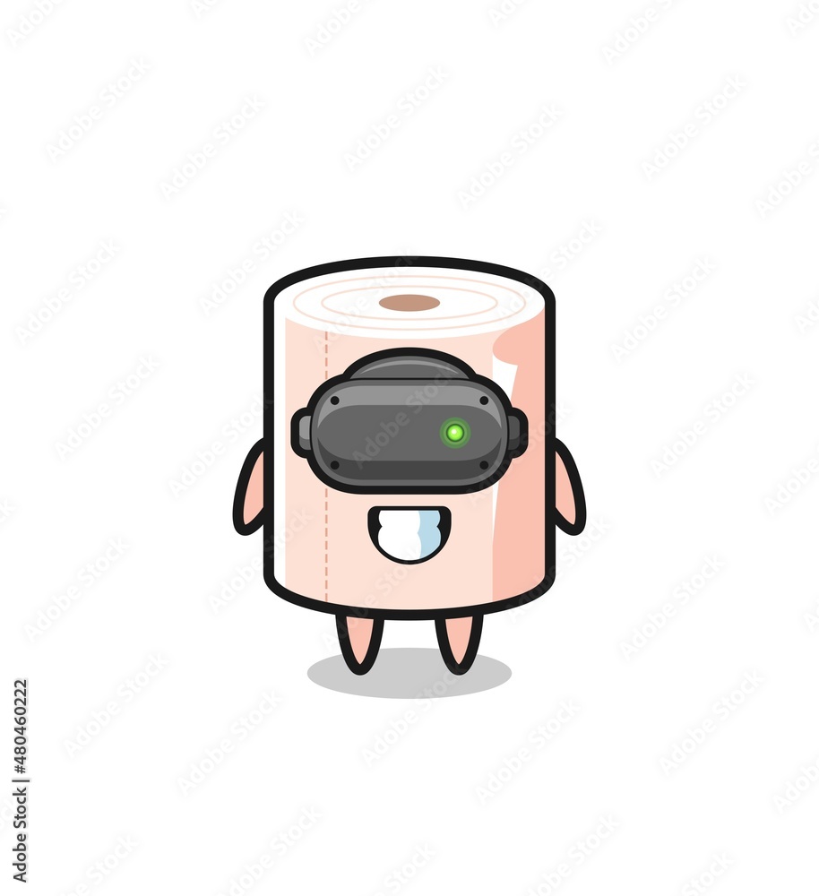 cute tissue roll using VR headset cute tissue roll using VR headset