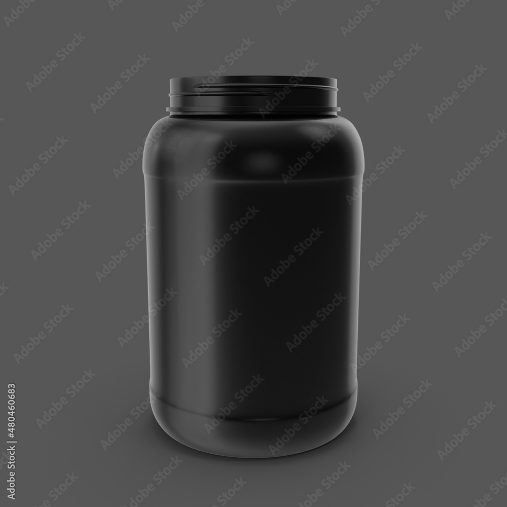 3d rendering mock up plastic protein container 3d rendering mock up plastic protein container