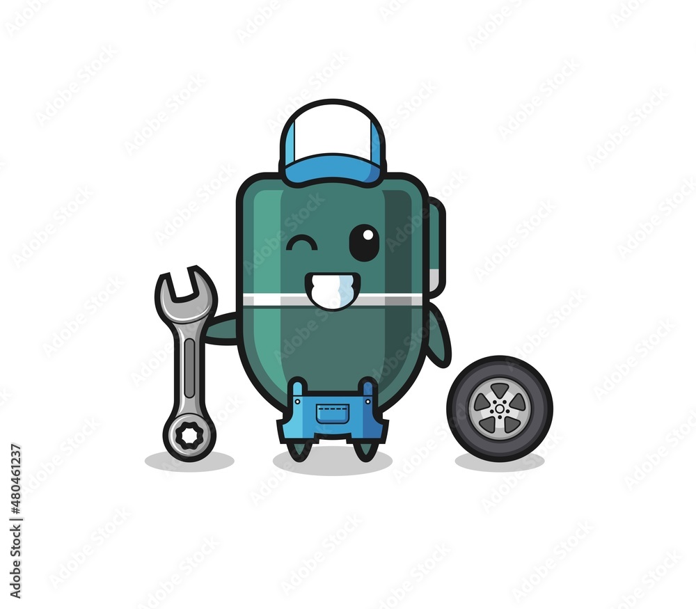 the ballpoint pen character as a mechanic mascot the ballpoint pen character as a mechanic mascot