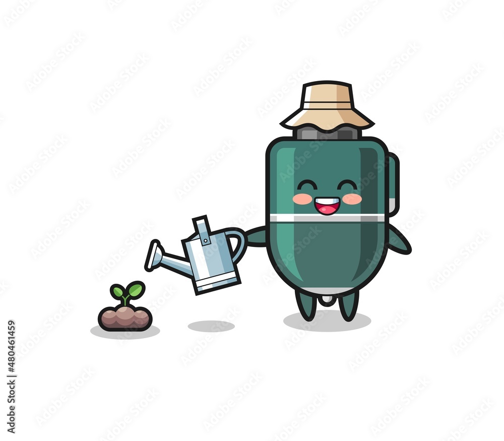 cute ballpoint pen is watering plant seeds cute ballpoint pen is watering plant seeds