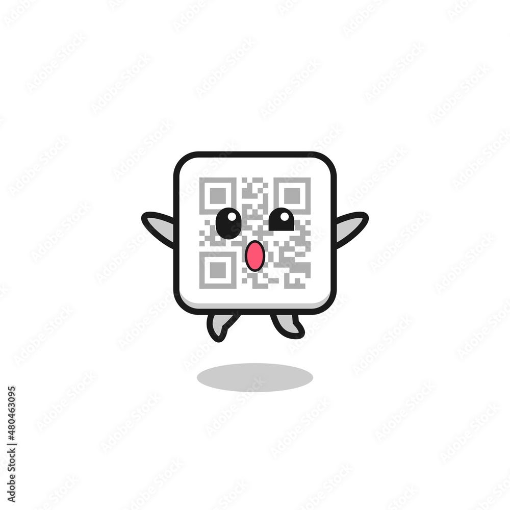 qr code character is jumping gesture qr code character is jumping gesture