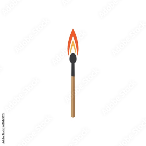 Match burning illustration