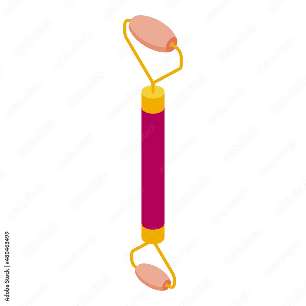 Face massage tool icon isometric vector. Jade roller Face massage tool icon isometric vector. Jade roller