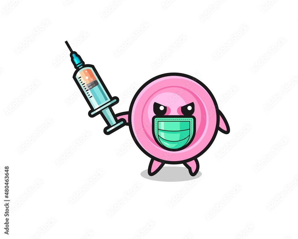 illustration of the clothing button to fight the virus illustration of the clothing button to fight the virus