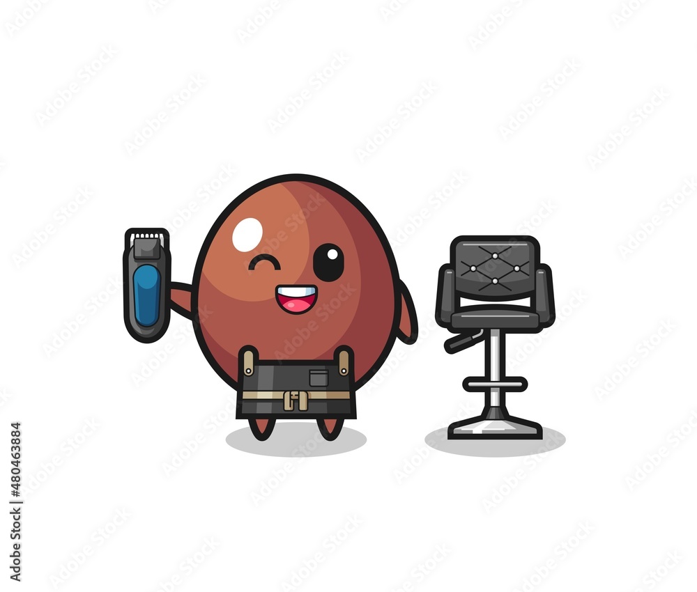 chocolate egg barbershop is holding a trimer chocolate egg barbershop is holding a trimer