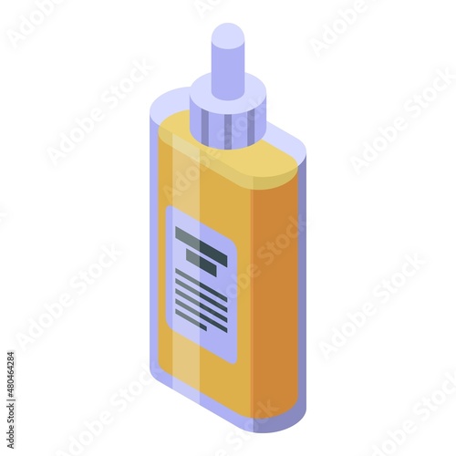 Sunscreen bottle icon isometric vector. Spf summer