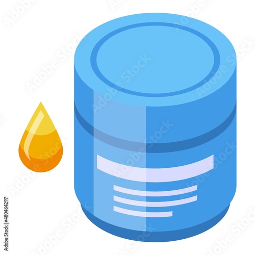 Oil cream jar icon isometric vector. Cosmetic bottle