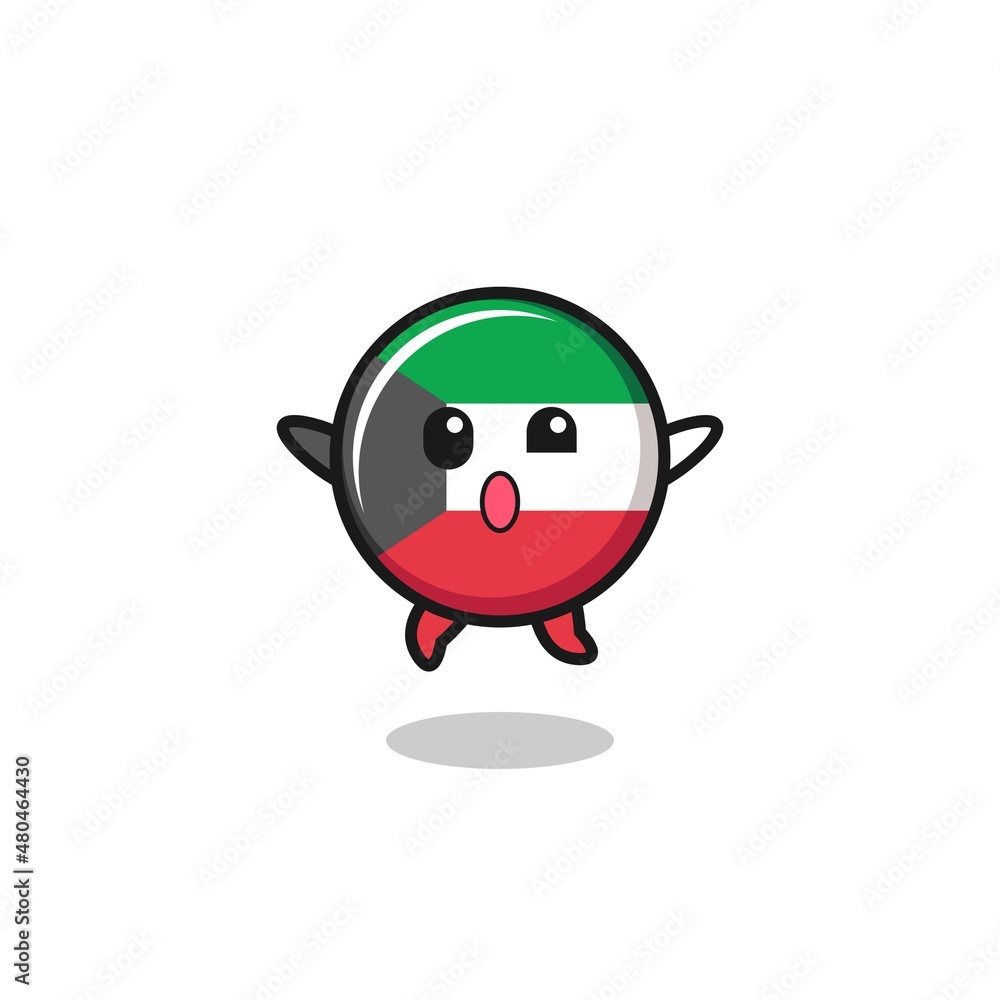 kuwait flag character is jumping gesture kuwait flag character is jumping gesture