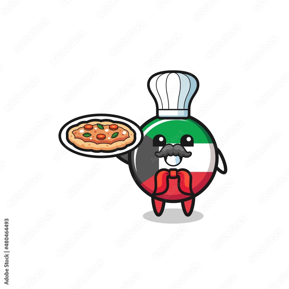 kuwait flag character as Italian chef mascot kuwait flag character as Italian chef mascot