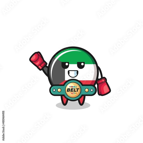 kuwait flag boxer mascot character