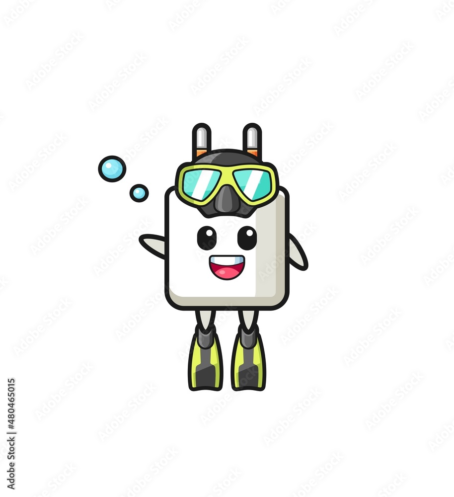 the power adapter diver cartoon character the power adapter diver cartoon character