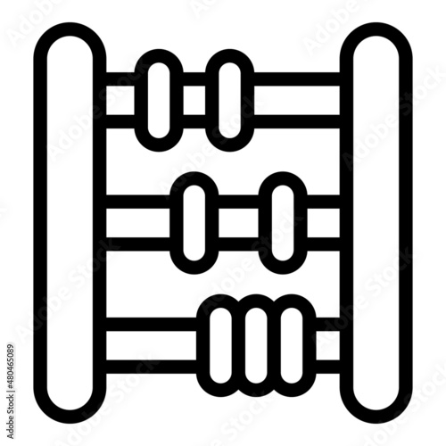 Kid abacus icon outline vector. School math